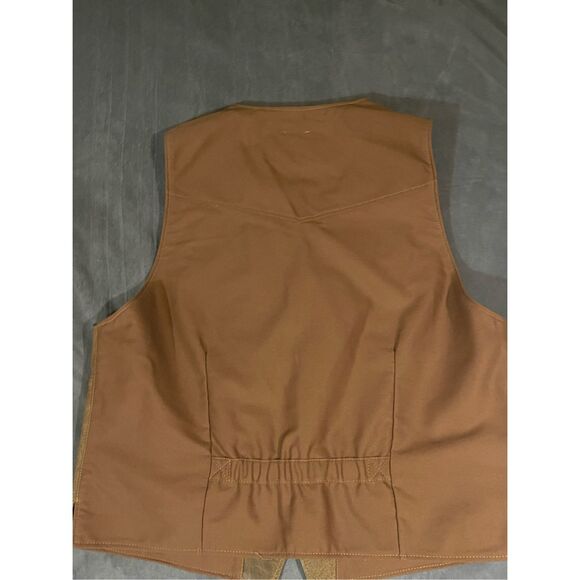 Coronado Leather Mens Vest 48Tall Cut Bison Concealed Carry Pockets Nickel snaps - Picture 15 of 16